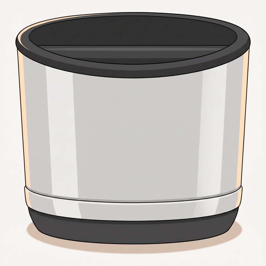 Our drawing of the Breville Knock Box 10, three-quarter view from the front right