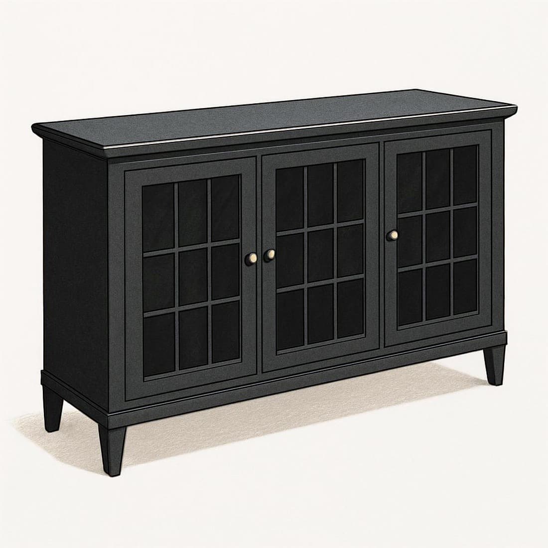 Our drawing of the SIMPLIHOME Acadian Wide Storage Cabinet
