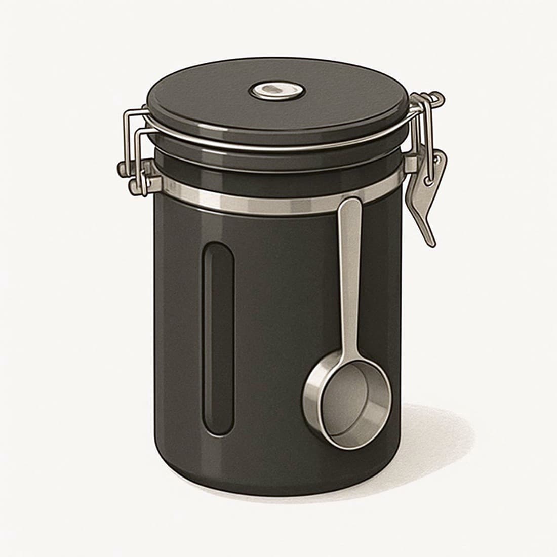Our drawing of the Veken Coffee Canister with Window