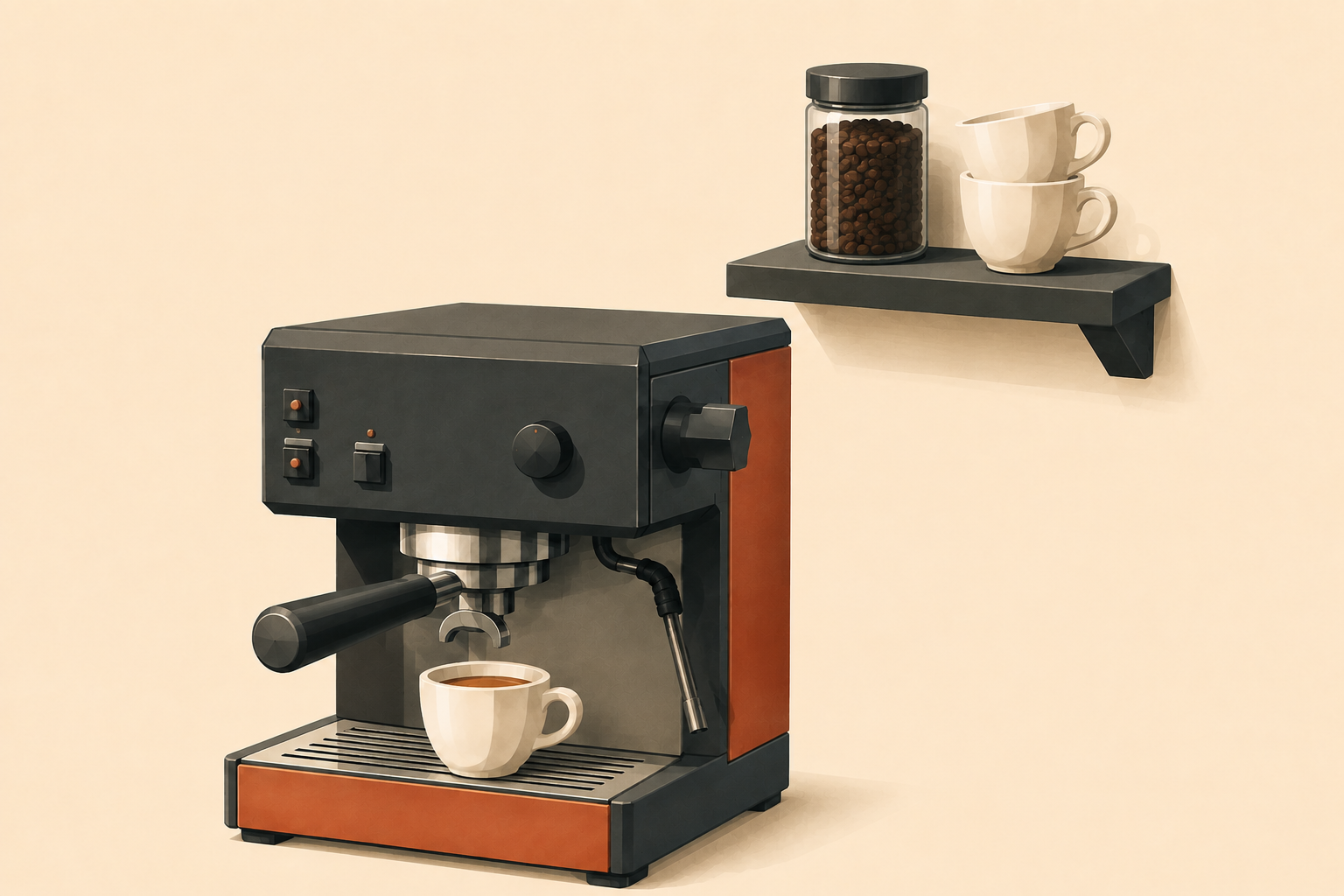 Small Coffee Station, illustrated